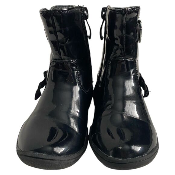 Launch Footwear Toddler Girls Zip-Up Patent Leather Winter Boots Black Size 6 - Picture 7 of 7